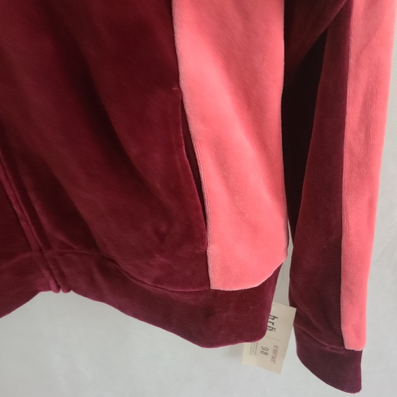 b. r. b Be Right Back Women's Velvet Colorblock Zipup Scortland Sweatshirt Sz XL - Picture 5 of 9